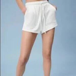 Zara High Waisted Terry Drawstring Shorts